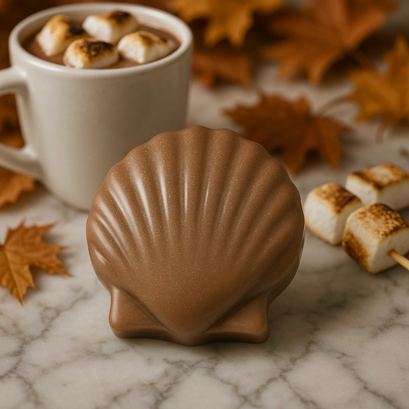 Sky & Seashells Other - Hand Crafted “Toasty Hot Chocolate” Scented Seashell Shaped Aloe Soap Bar